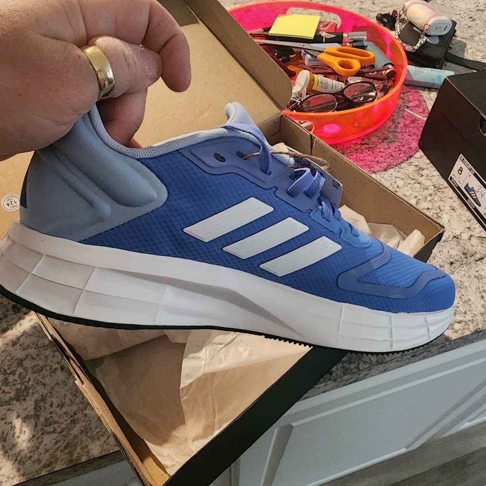 New In Box Adidas Blue and White Athletic Shoes Sz W 8.5